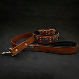 Maximus 2.5 Inch Black & Silver Leather Dog Collar