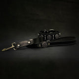 Maximus 2.5 Inch Black & Silver Leather Dog Collar