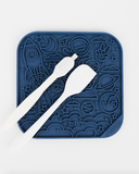 "HOWDY" Royal Blue Dog Feeding Mat