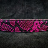 Python Embossed Leather Pink Dog Collar