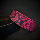 Python Embossed Leather Pink Dog Collar