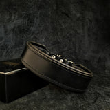 Stylish All Black & Brown Leather Dog Collar