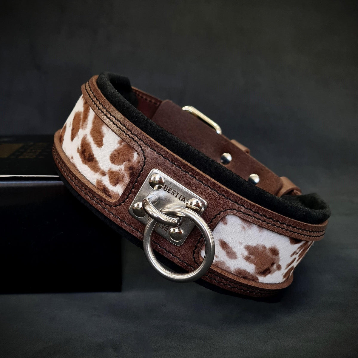 Buffalo Brown Padded Soft Leather Dog Collar