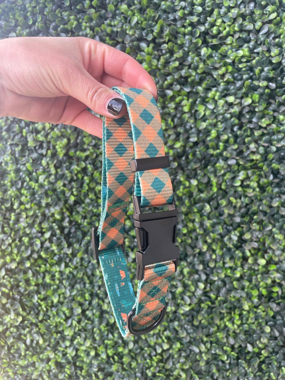 Plaid Camping Premium Dog Collar