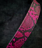 Python Embossed Leather Pink Dog Collar