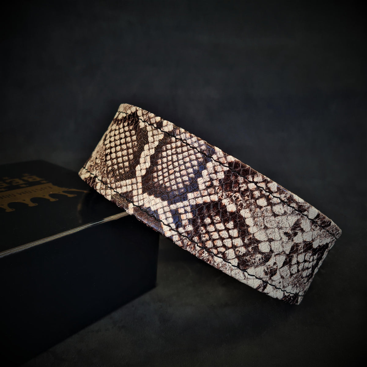 Rock Python Leather Dog Collar