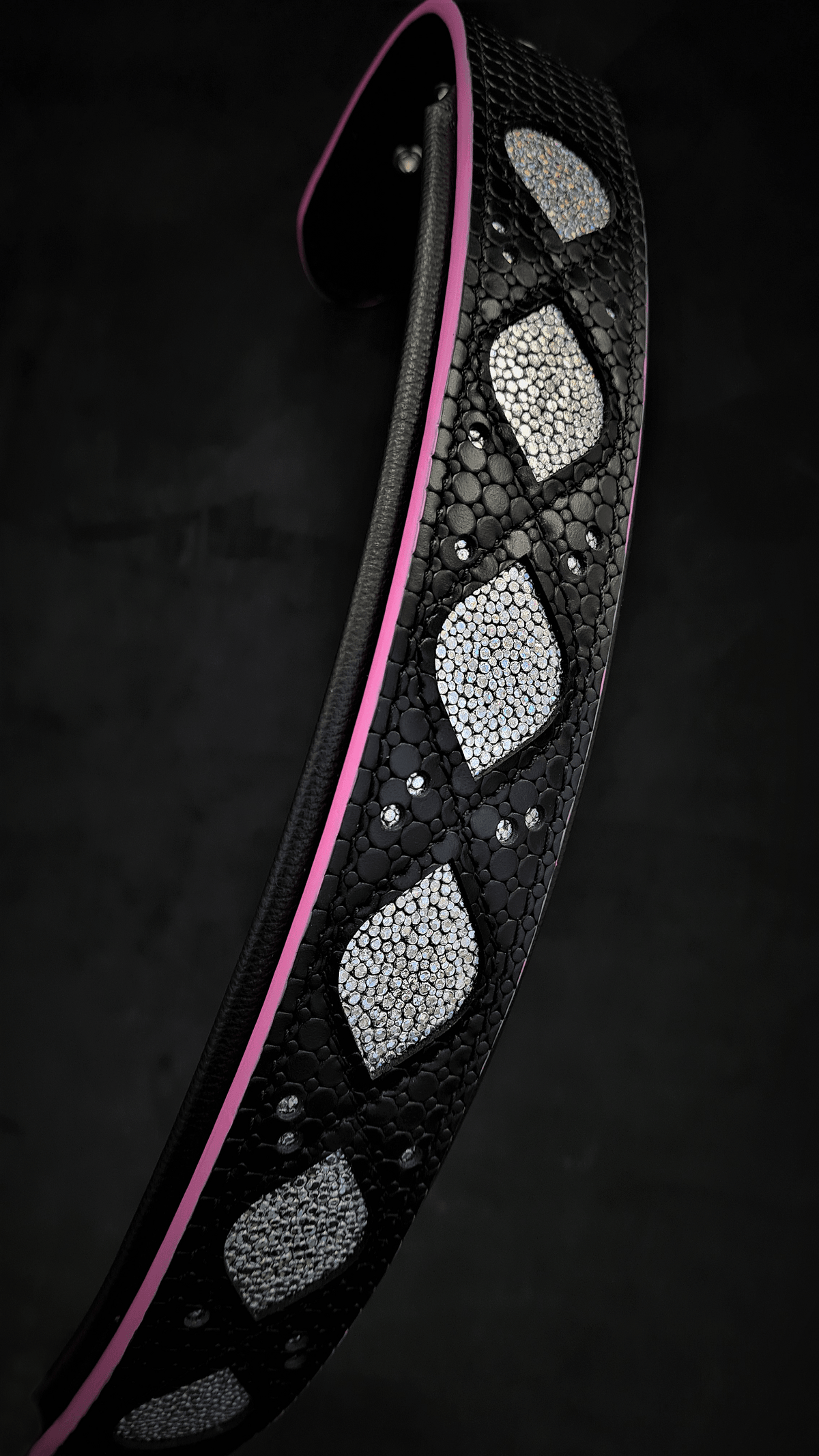 Ariel Glitter Padded Leather Dog Collar